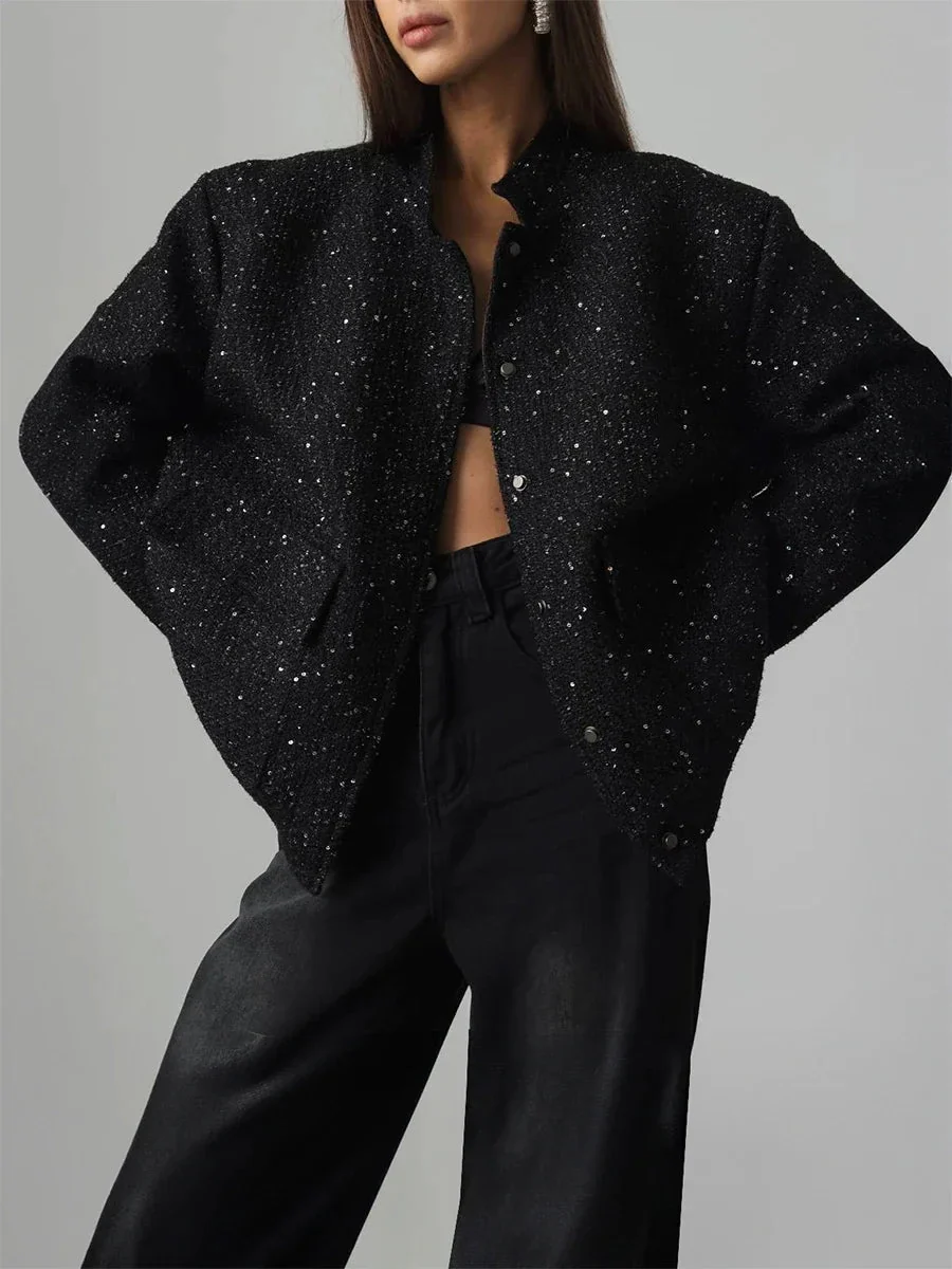 Nora | Shiny tweed jacket for women