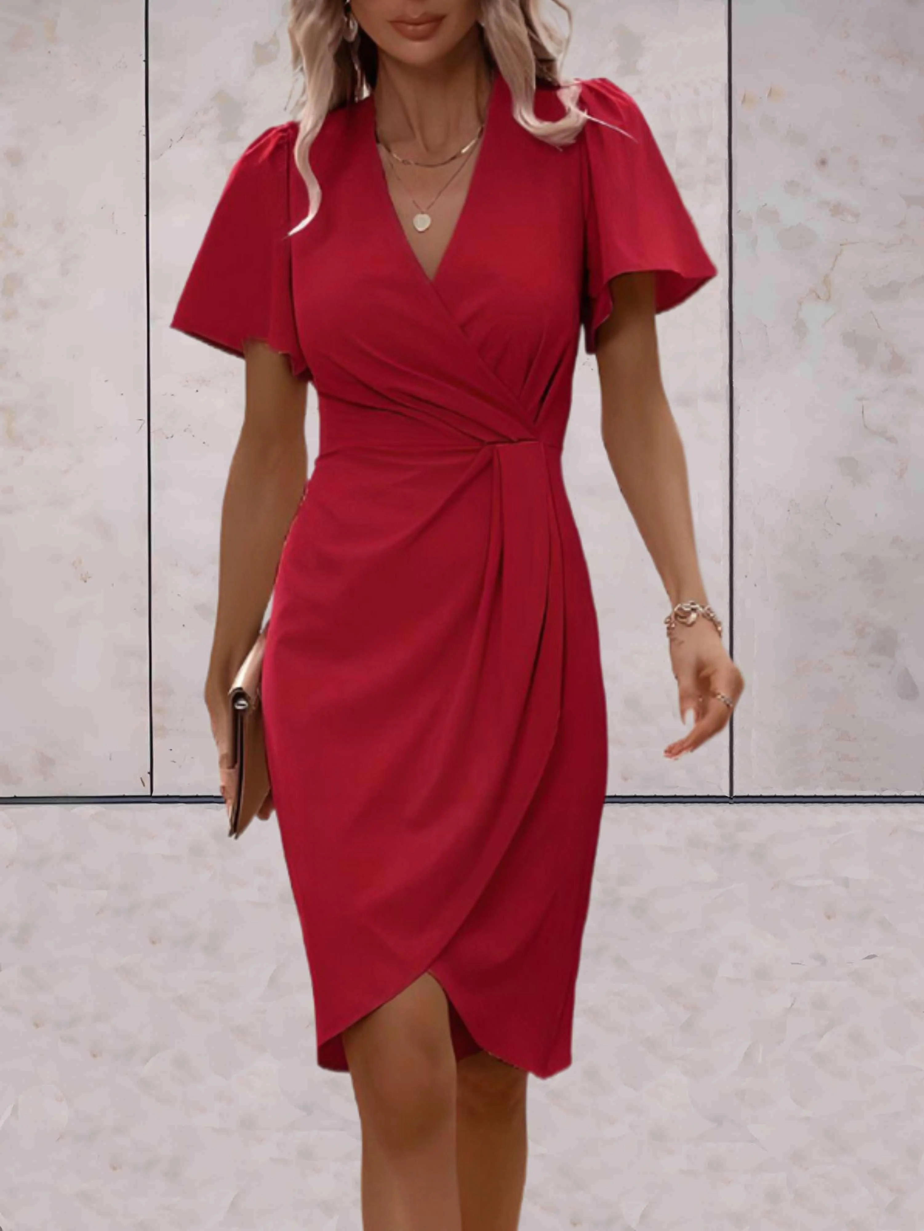 Norma® | Classic V-Neck Wrap Dress - Image 13