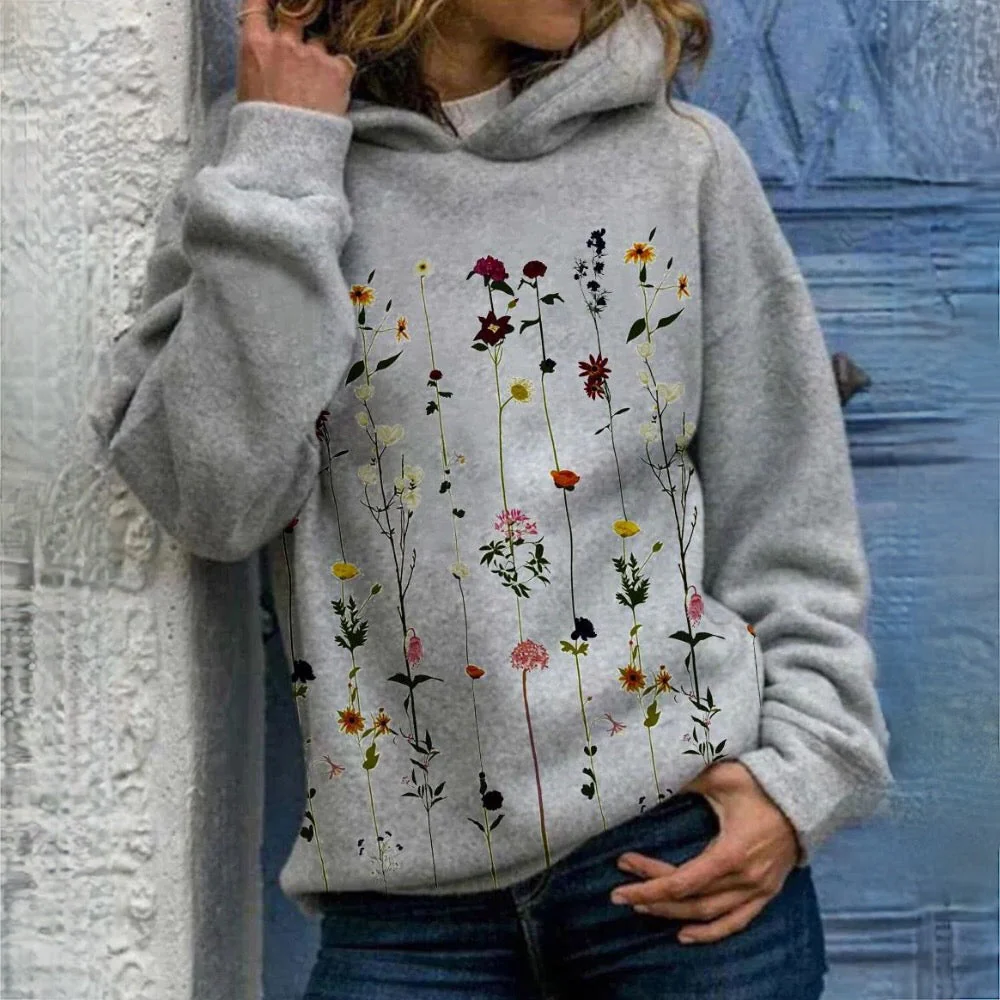 Norma® | Sweat with a floral cap for women