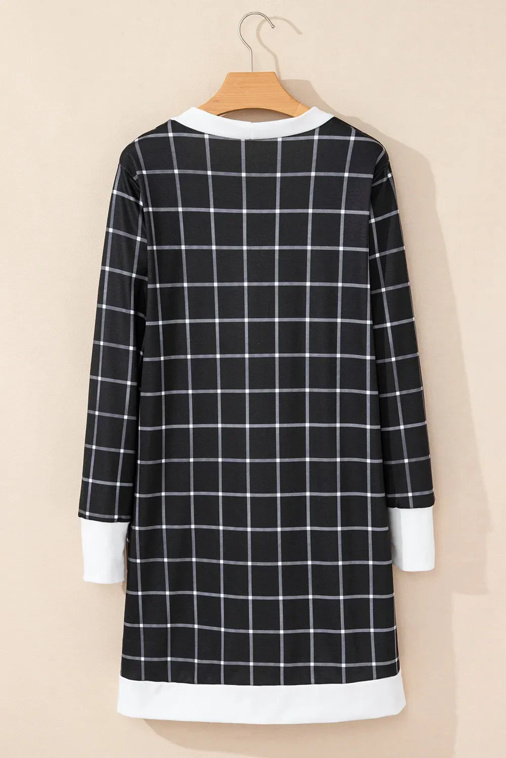 Nuria | Checked long sleeve cover with open front - Image 3