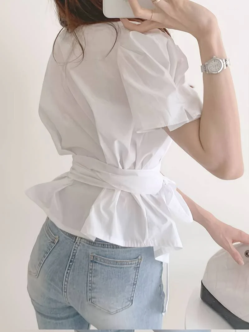 Nyree® | Chic Blouse With Puff Sleeves - Image 3