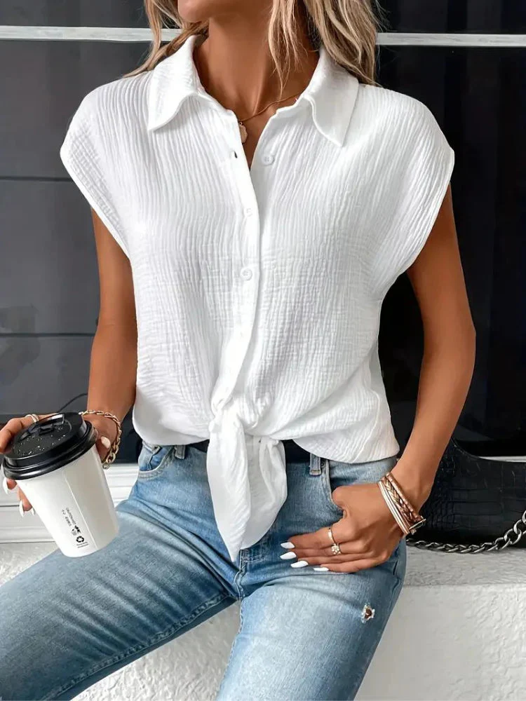 Octavia® | Manches courtes & Bouton Up Doux & estival Style décontracté