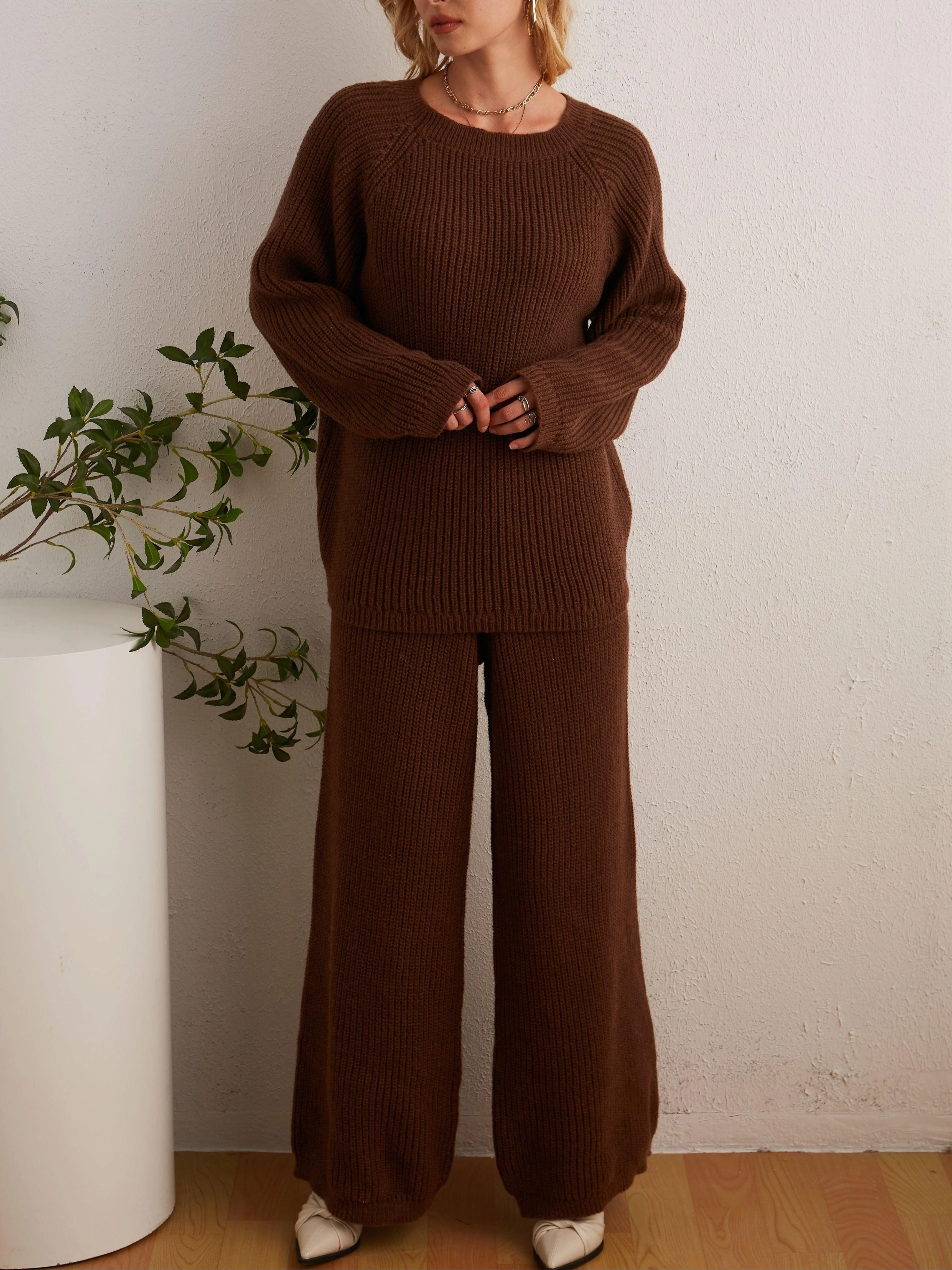 Octavia | Two-piece set made from wide ribbed knit - Image 7