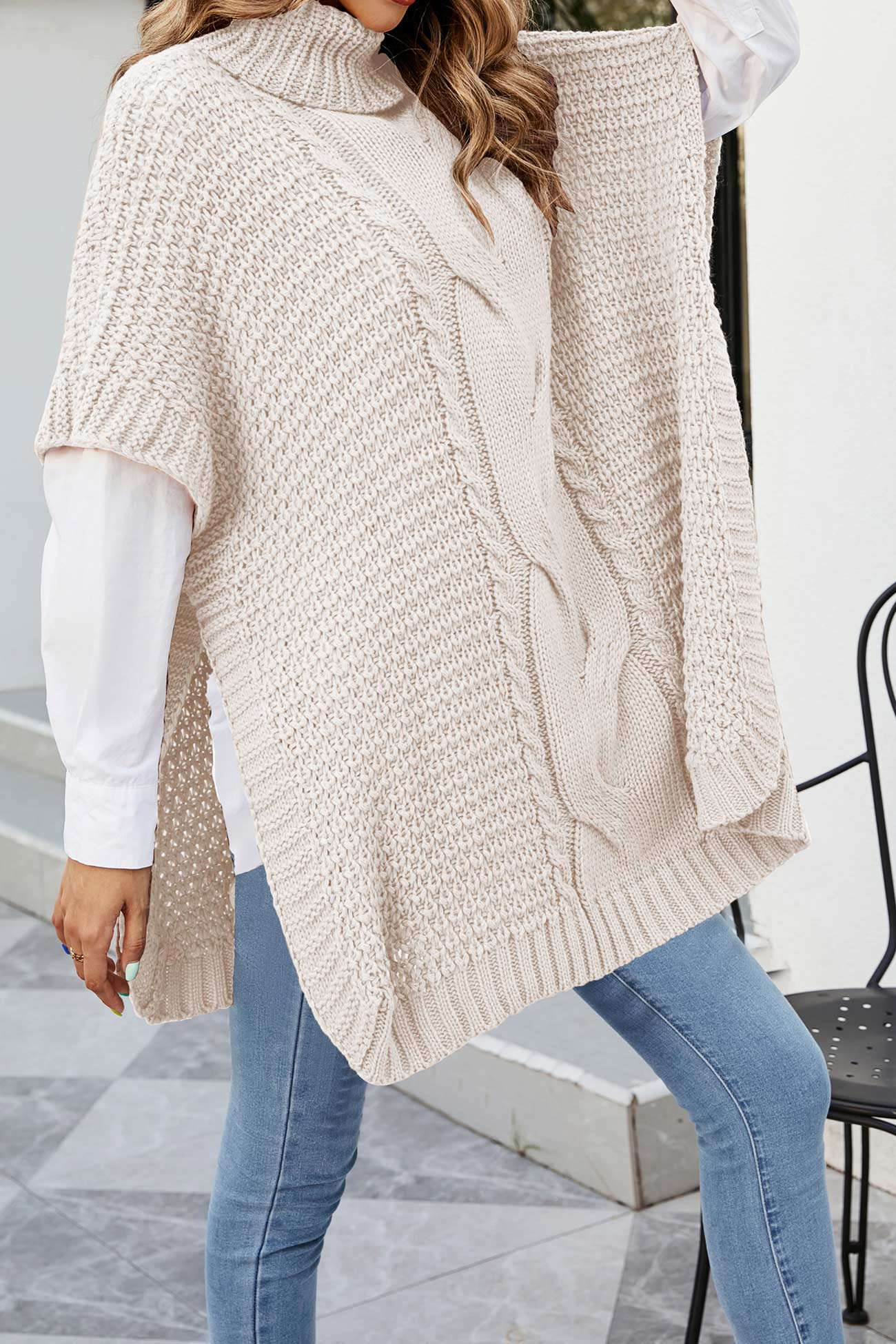 Odette | Cable knit turtleneck sweater - Image 3