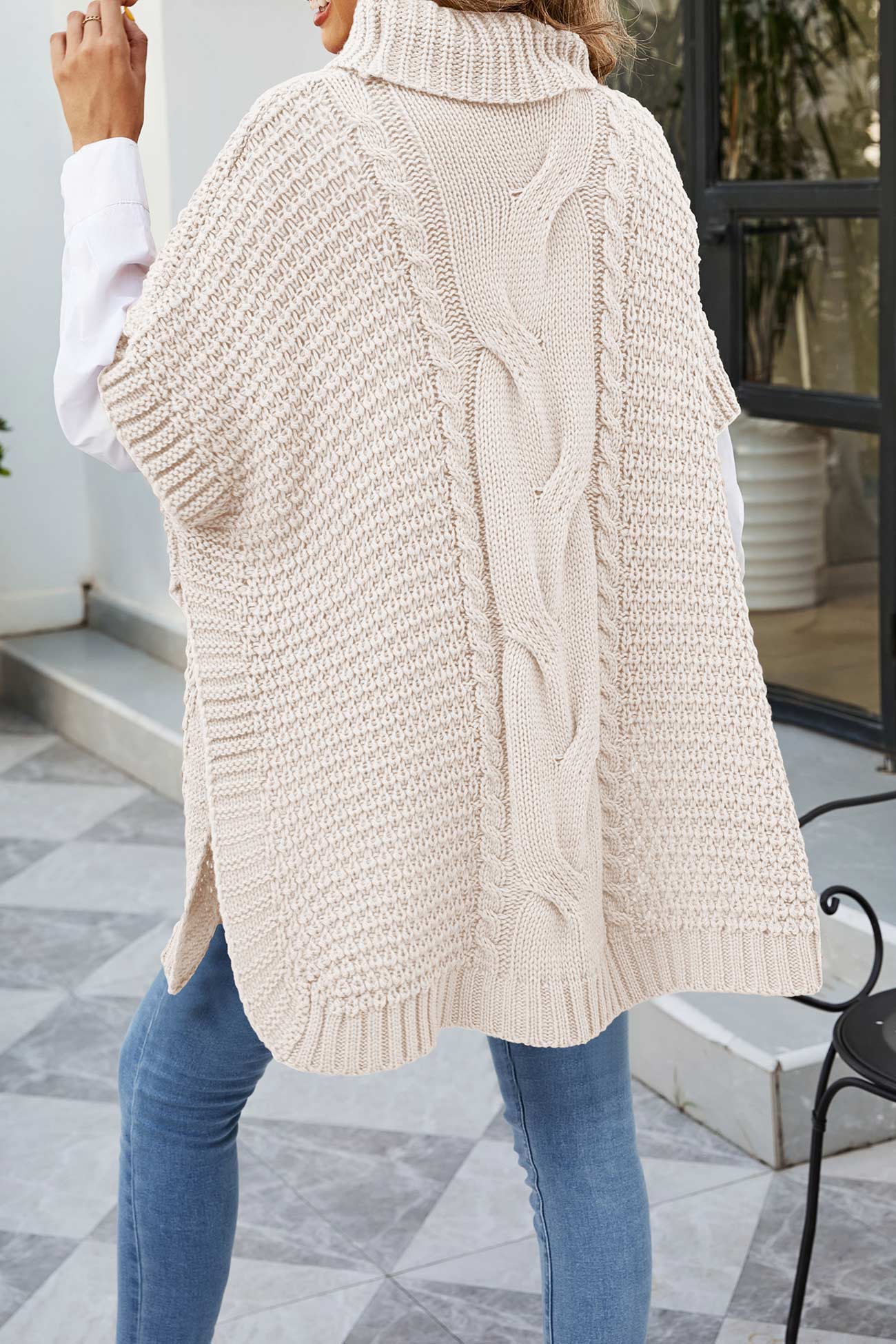 Odette | Cable knit turtleneck sweater - Image 4