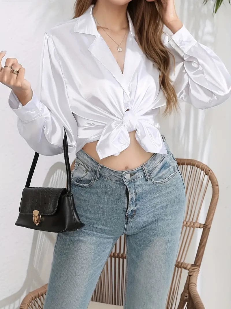 Odette® | Cropped Blouse With A Designer Cut