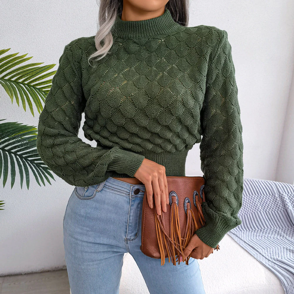 Odette | Women's knitted turtleneck top - Image 2