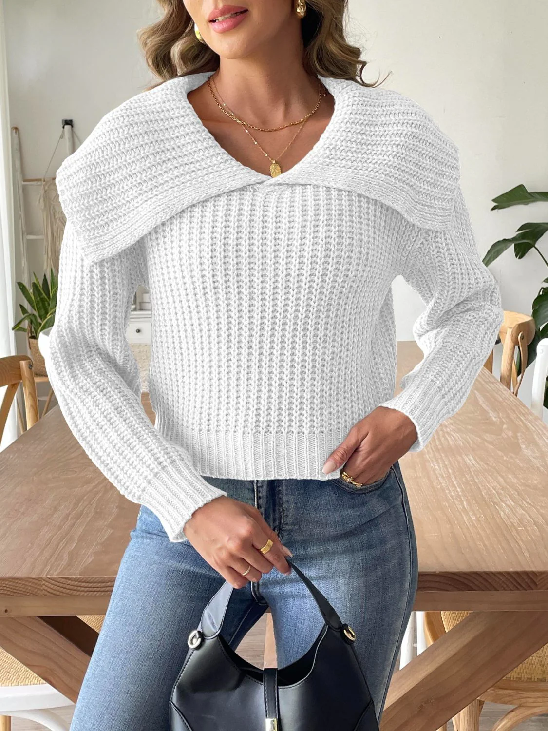 Olga | Long-sleeved cable knit sweater - Image 4