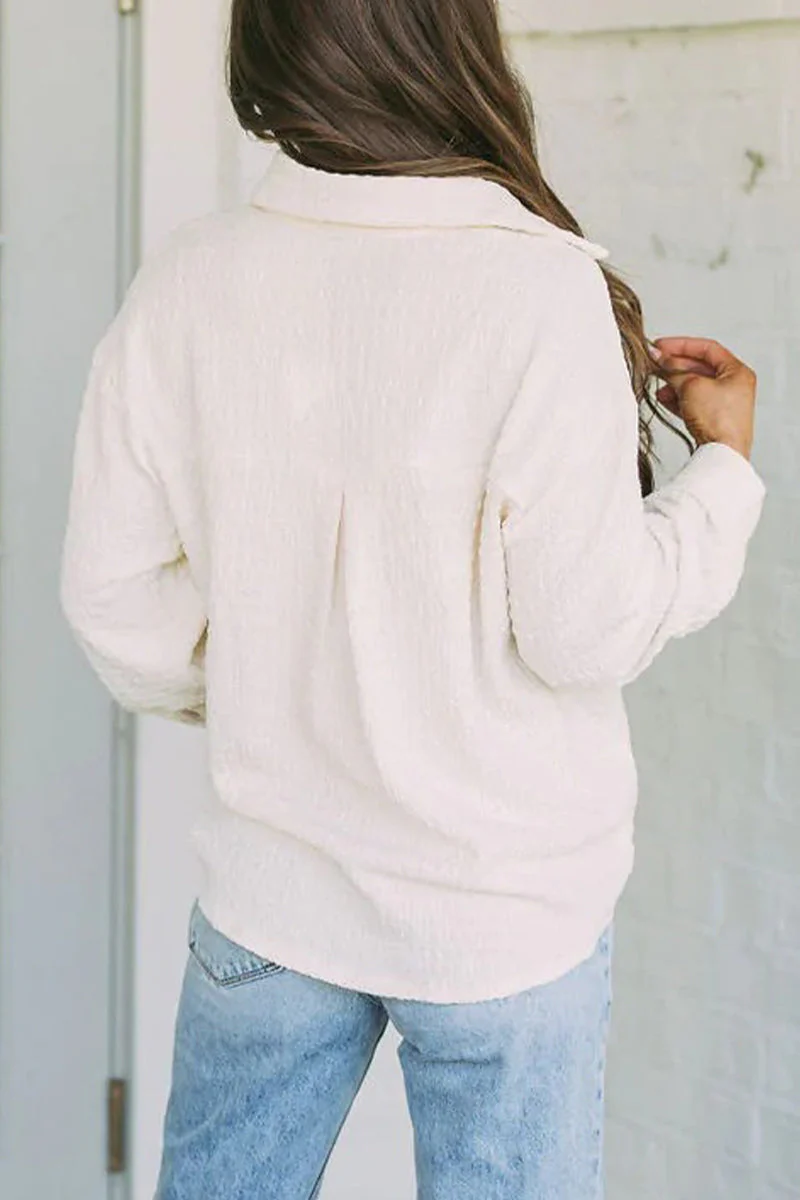 Olga | Simple tops with a plain turn-down collar and pockets - Image 9