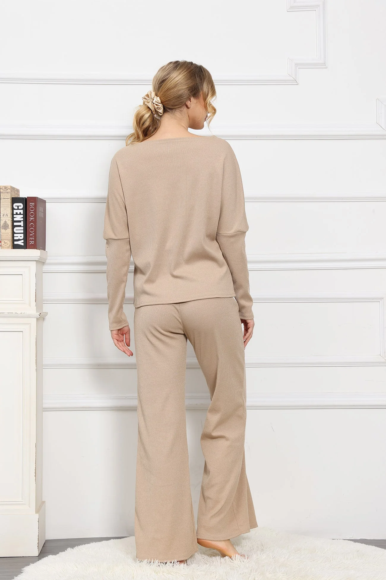 Olga | Solid color long sleeve casual set - Image 4