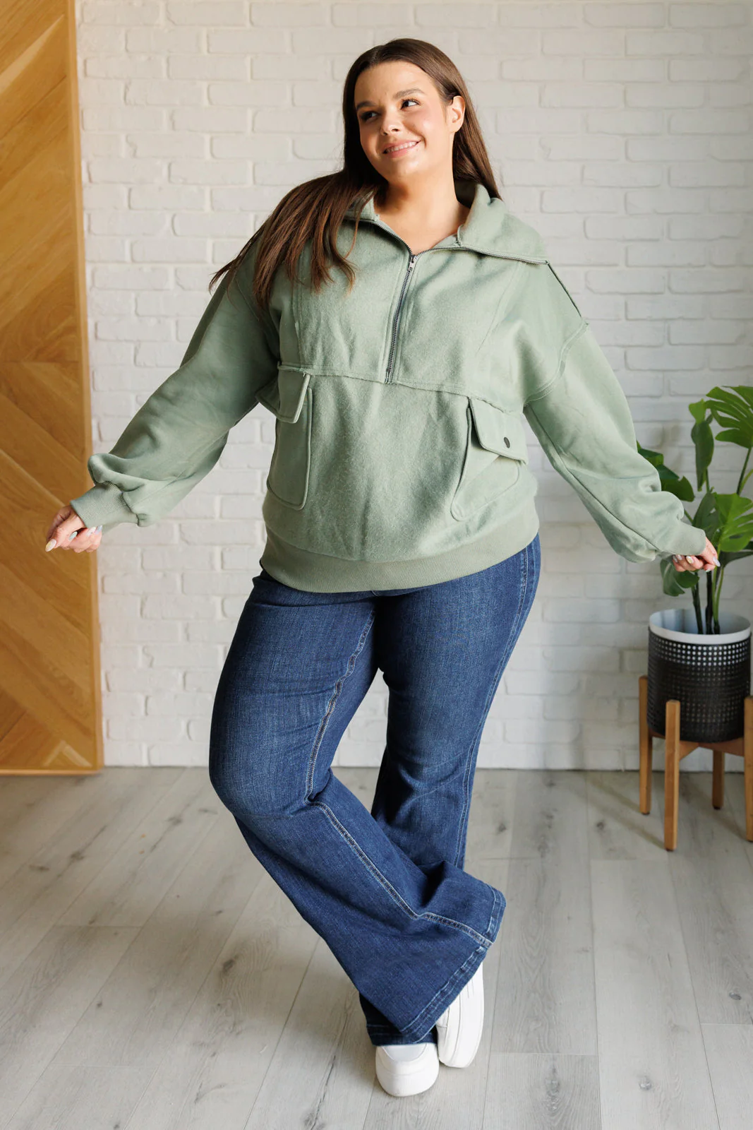 Olga | Winter is approaching. Fleece sweater with collar - Image 3