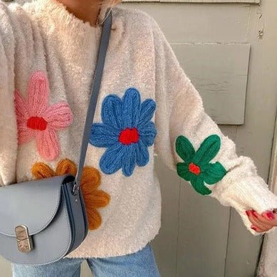 Olga | Sweater with flowers - Image 3
