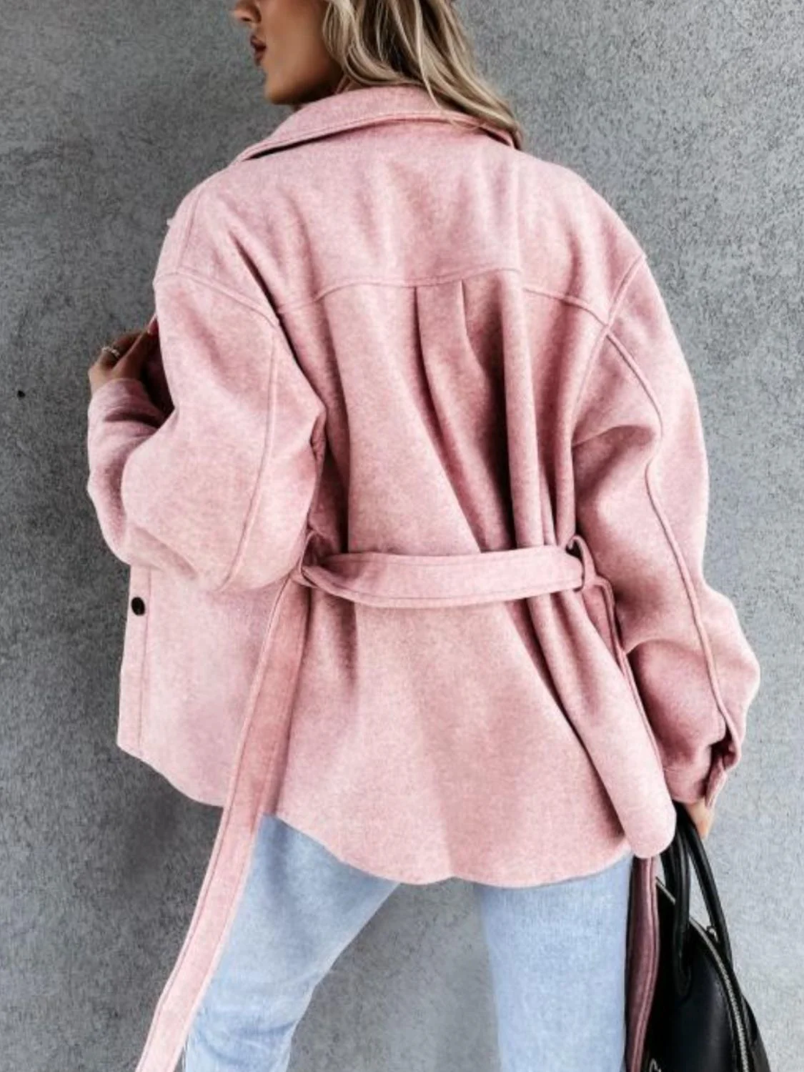 Olivia | Collared neck jacket with tied pockets and collar - Image 10