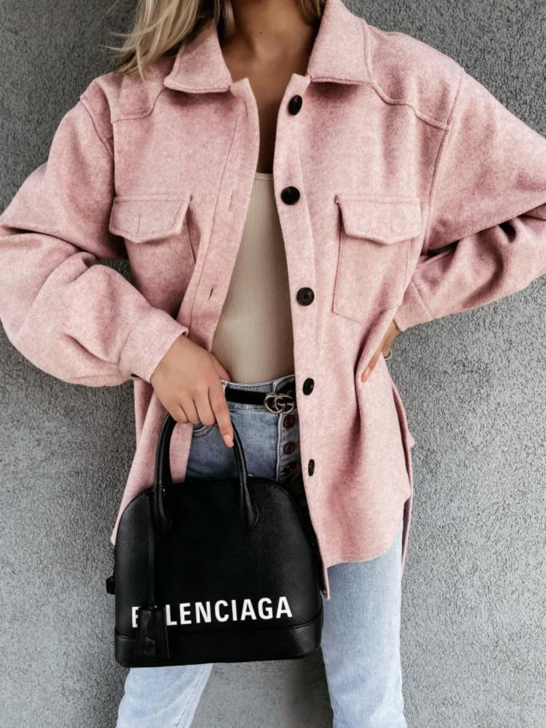 Olivia | Collared neck jacket with tied pockets and collar - Image 7