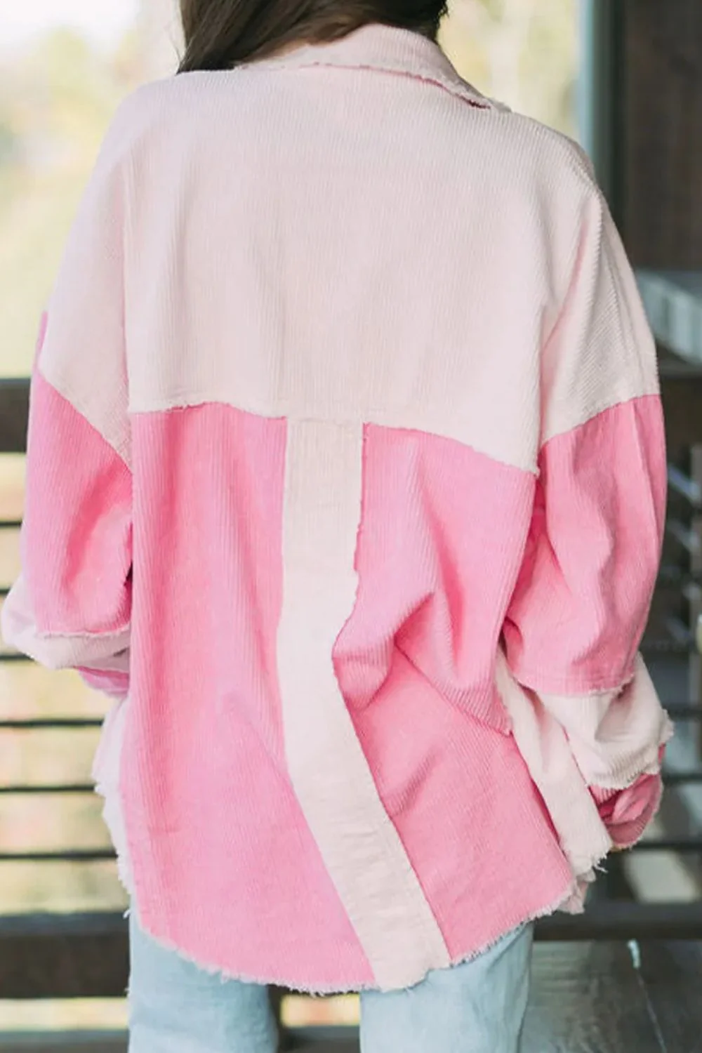 Olivia | Long-sleeved jacket with raw hem and contrast - Image 2
