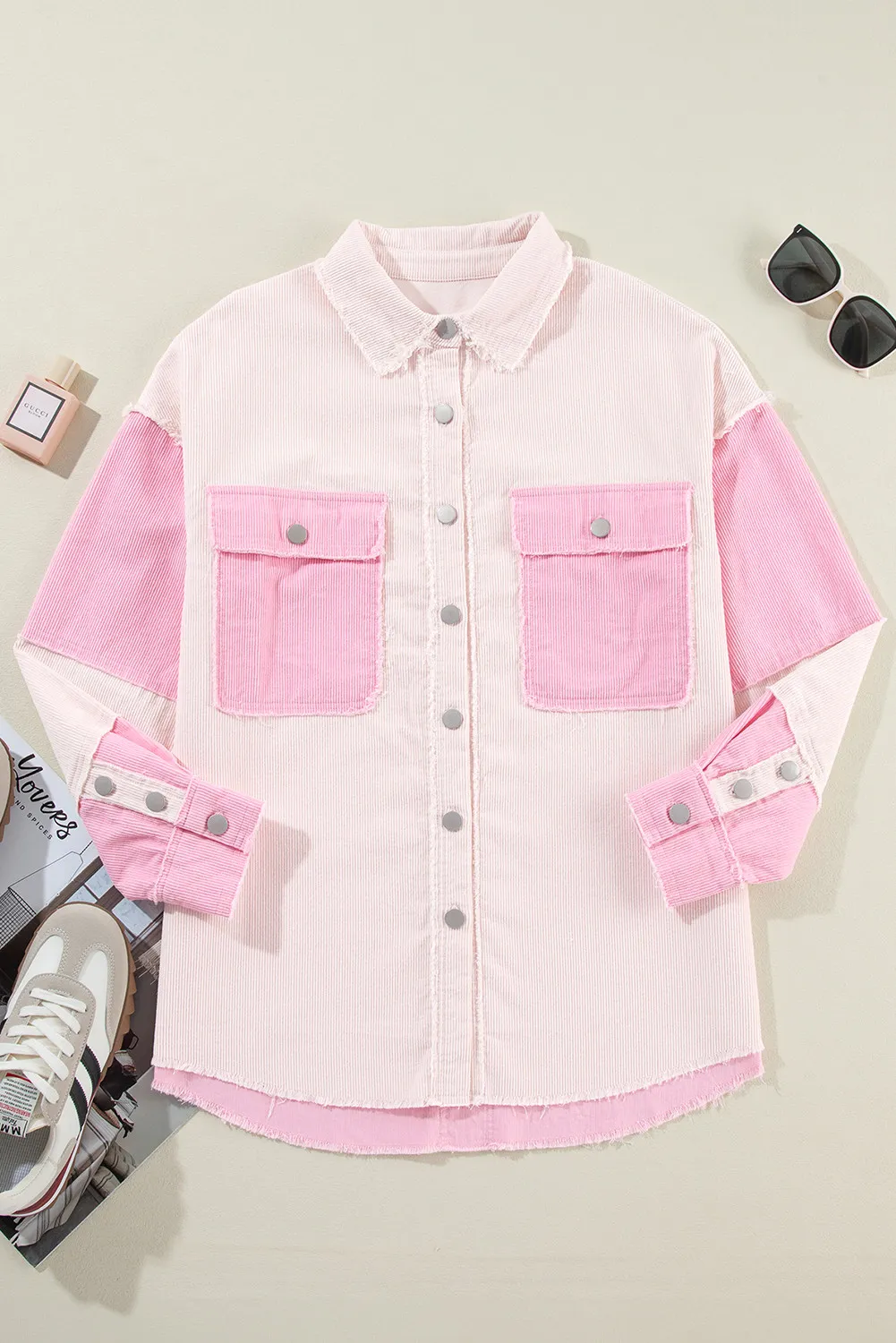 Olivia | Long-sleeved jacket with raw hem and contrast - Image 5