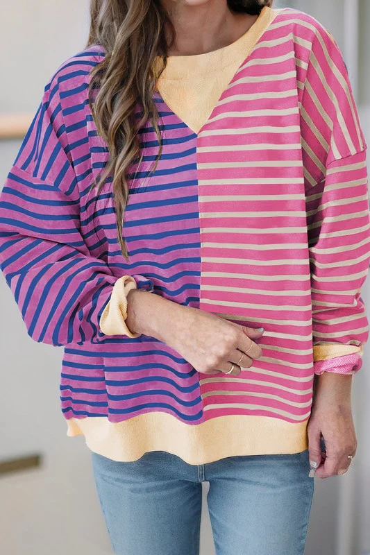 Olivia | Oversized sweatshirt with dropped shoulders in a color block look