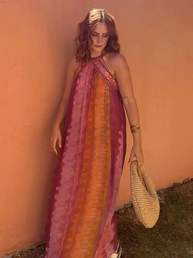 Onix® | Long Dress With Contrast Halter For Women - Image 2