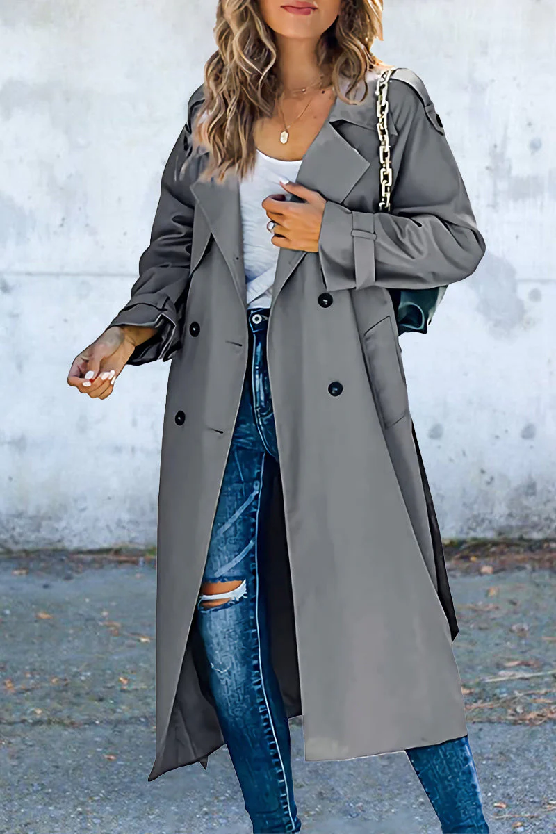 Oriana | Work Solid Patchwork Turn-Down Collar Outerwear - Image 2