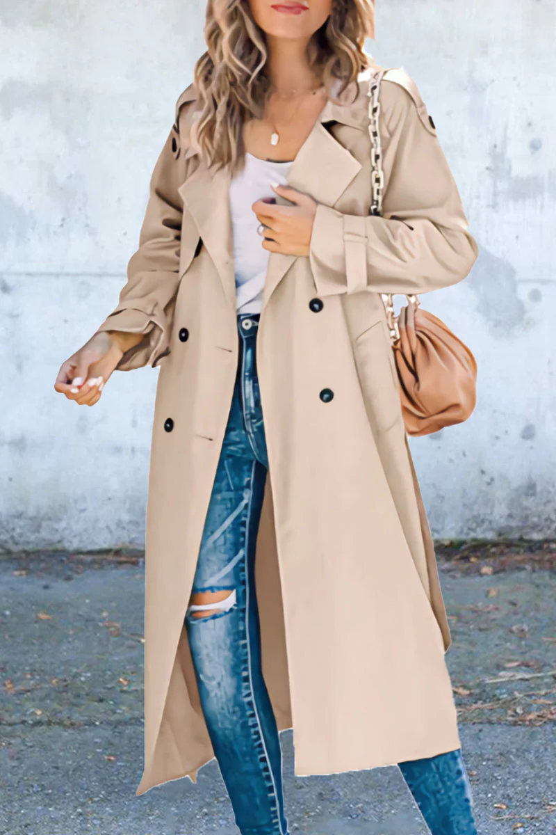 Oriana | Work Solid Patchwork Turn-Down Collar Outerwear - Image 3