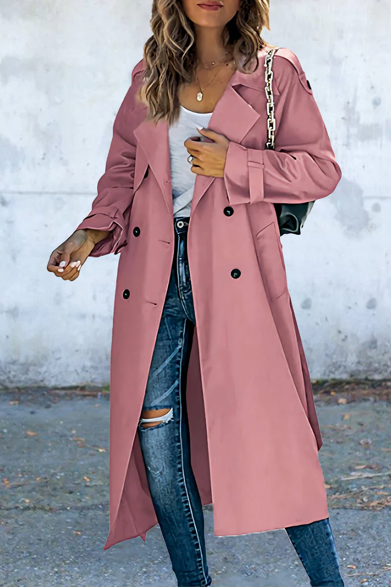 Oriana | Work Solid Patchwork Turn-Down Collar Outerwear - Image 4