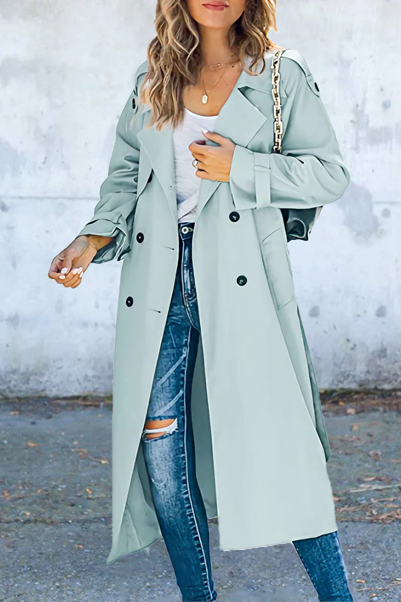 Oriana | Work Solid Patchwork Turn-Down Collar Outerwear - Image 5