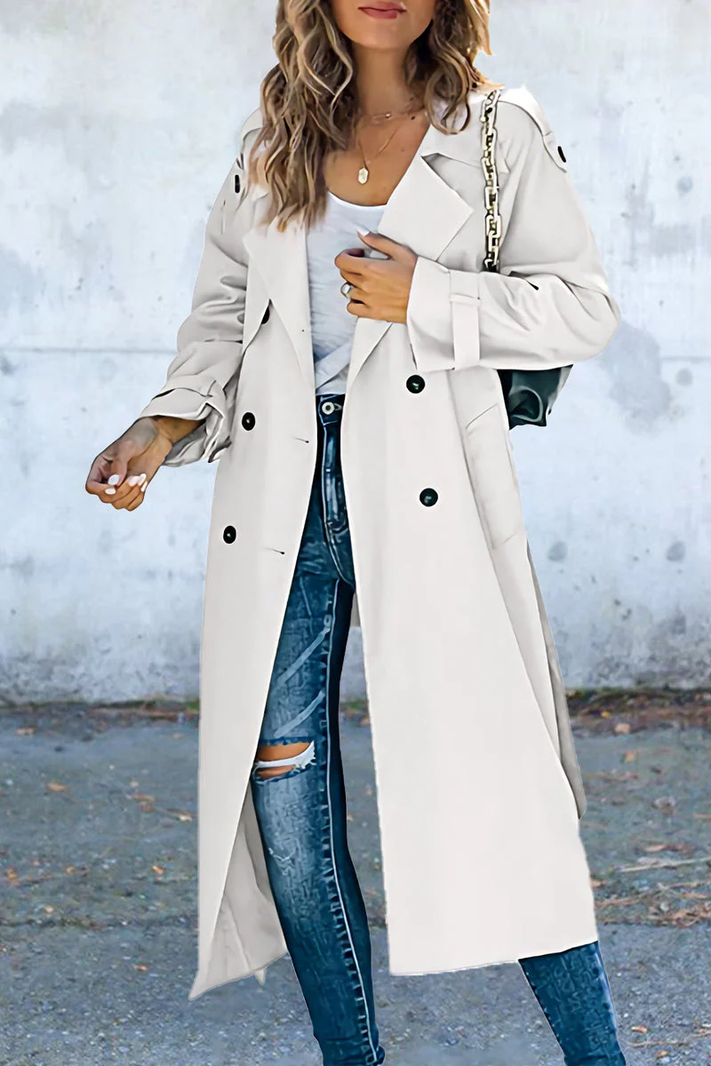 Oriana | Work Solid Patchwork Turn-Down Collar Outerwear - Image 6