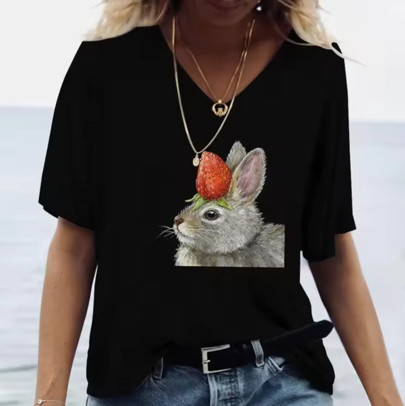 Ornella® | Colorful T-Shirts With Bunny Print