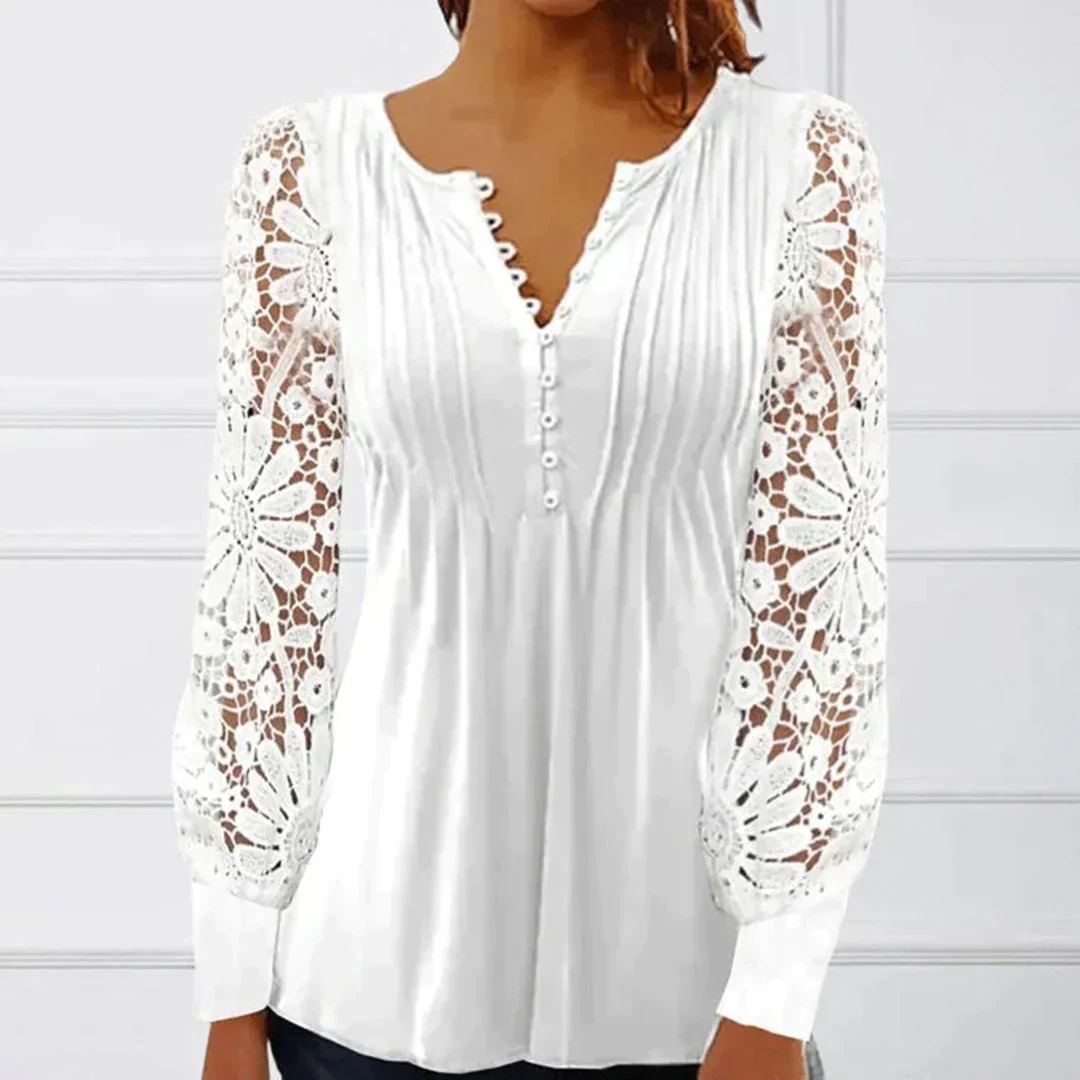 Otilia® | Elegant Shoulder Blouse With Lace - Image 2