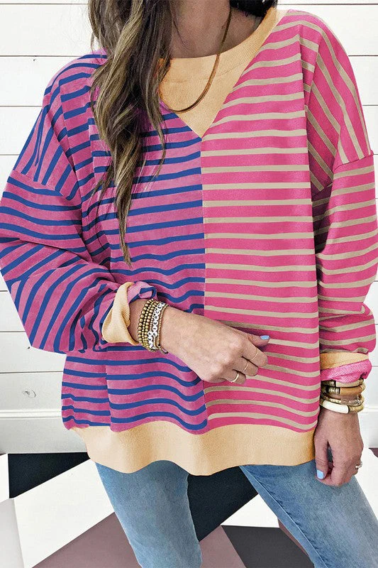 Otilia | Oversized sweatshirt with dropped shoulders in a color block look - Image 12