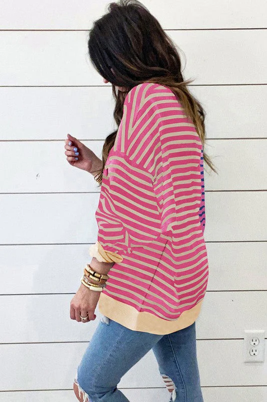 Otilia | Oversized sweatshirt with dropped shoulders in a color block look - Image 14