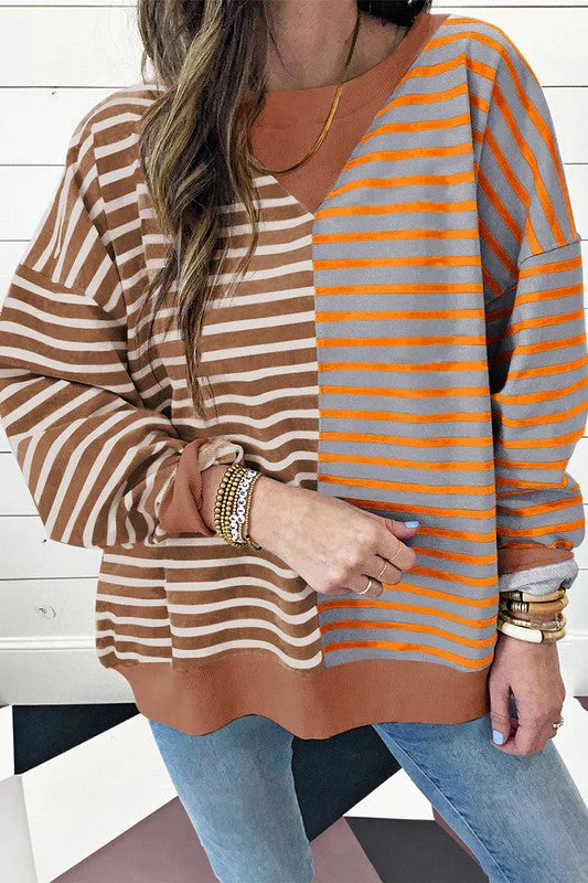 Otilia | Oversized sweatshirt with dropped shoulders in a color block look - Image 15