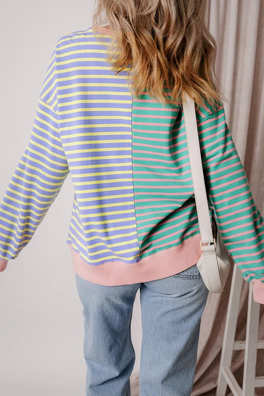 Otilia | Oversized sweatshirt with dropped shoulders in a color block look - Image 3