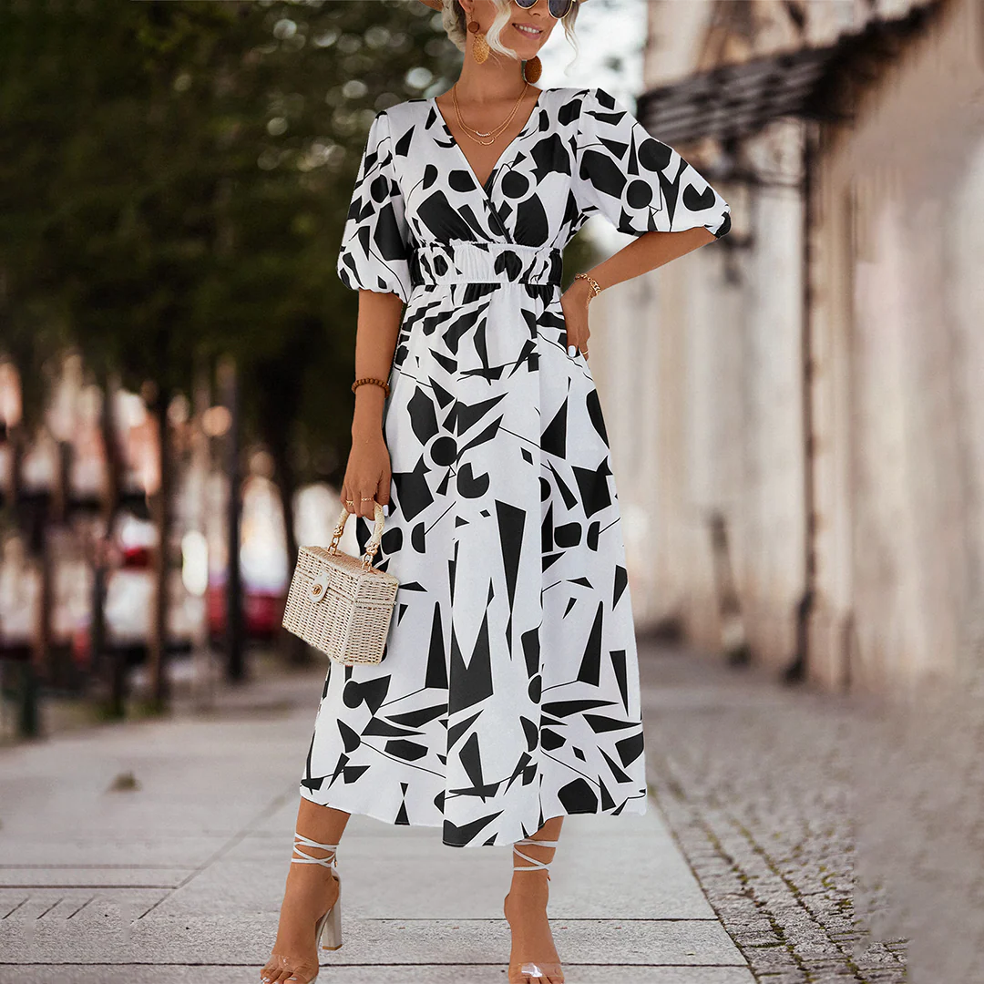 Oxana® | Casual Midi Dress With A V-Neck - Image 2