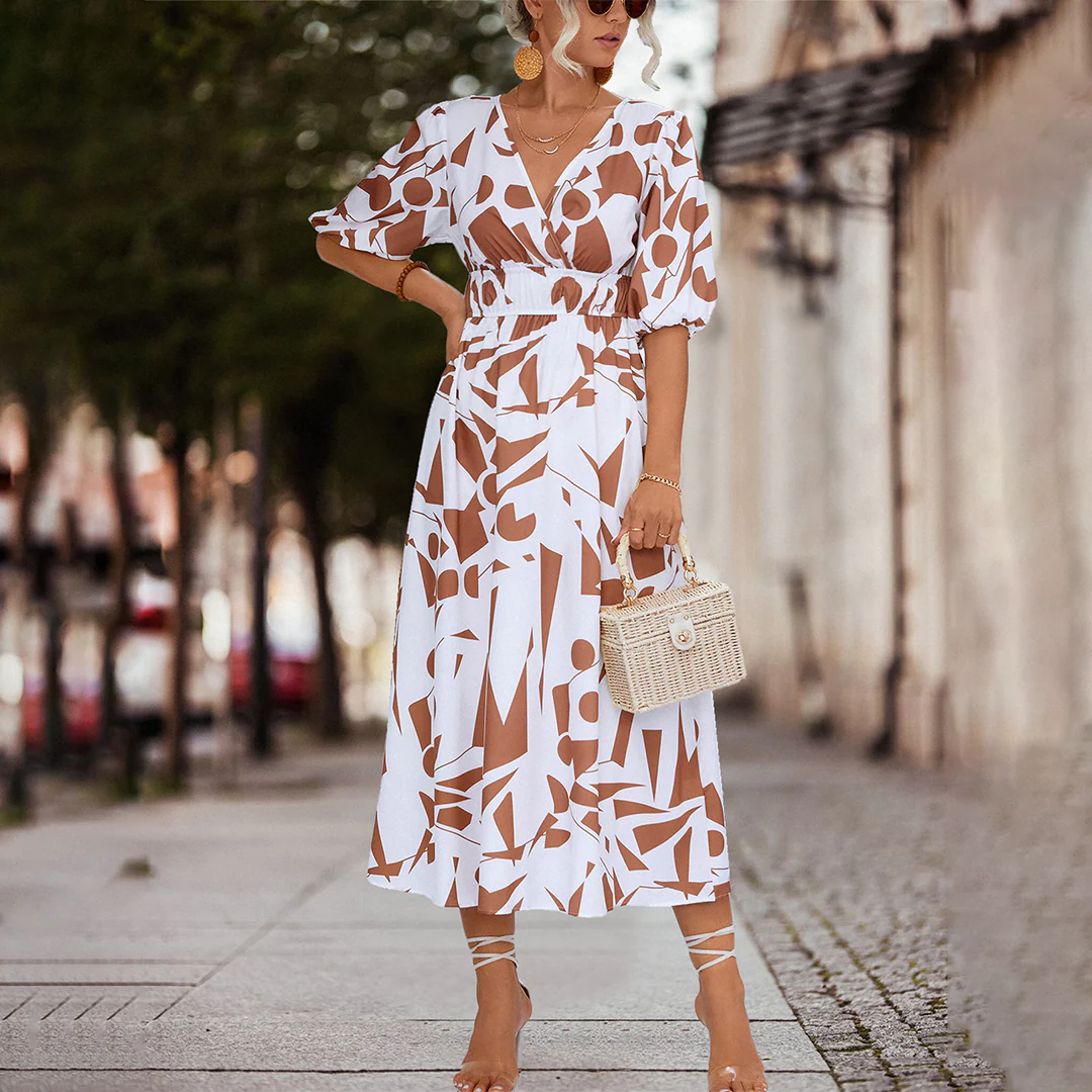 Oxana® | Casual Midi Dress With A V-Neck - Image 4