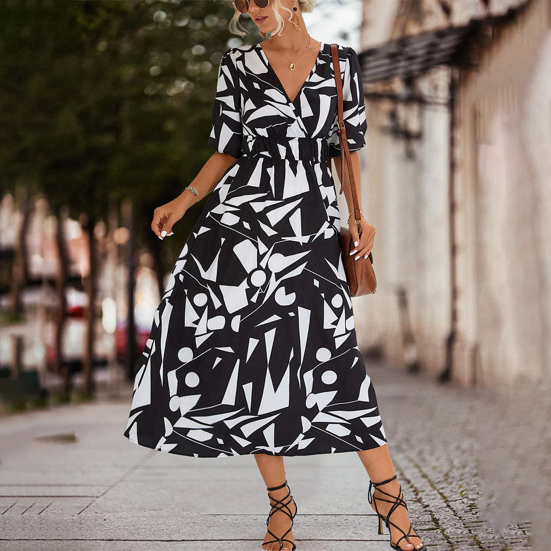 Oxana® | Casual Midi Dress With A V-Neck - Image 6
