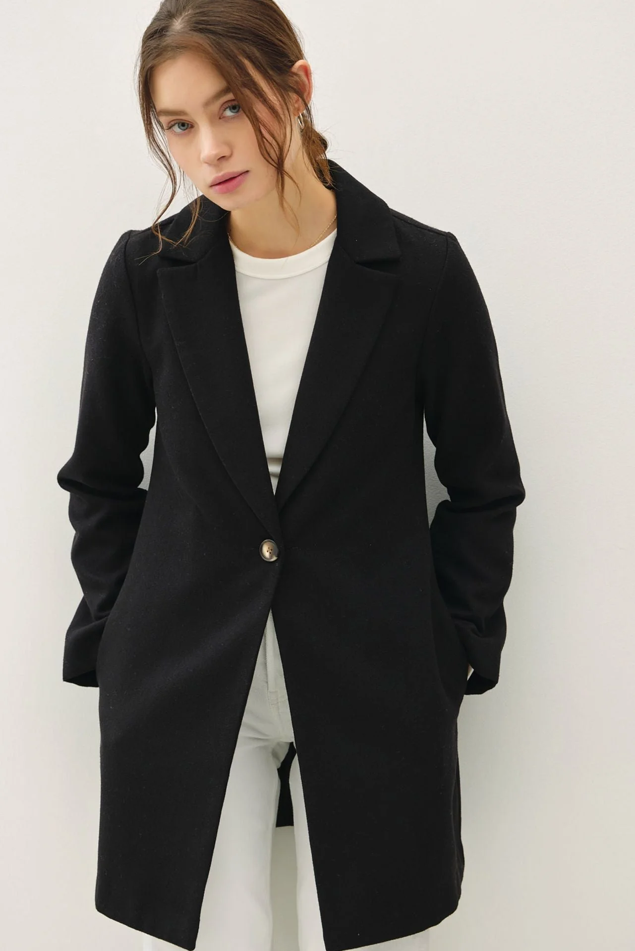 Paloma | Be Cool one button long sleeve coat with pockets