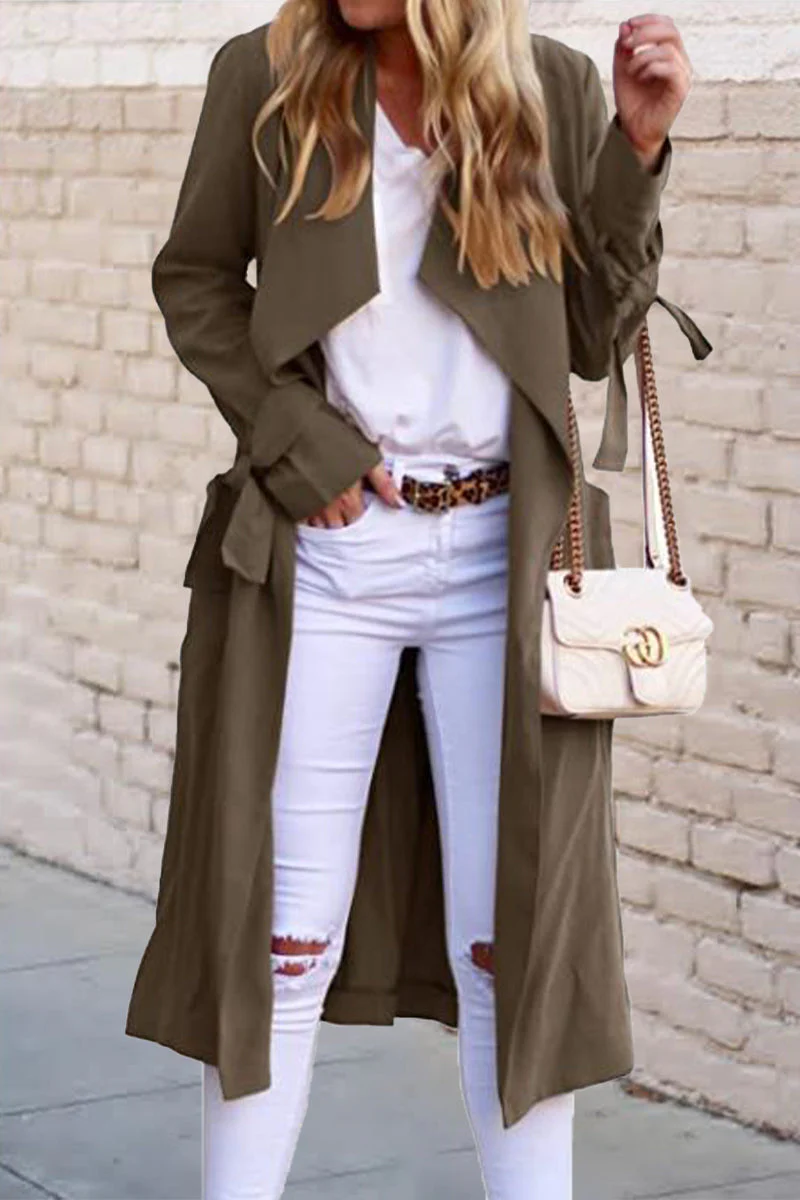 Paloma | British style solid frenulum outerwear - Image 10