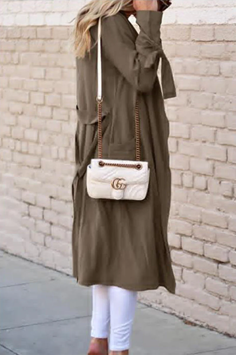 Paloma | British style solid frenulum outerwear - Image 11