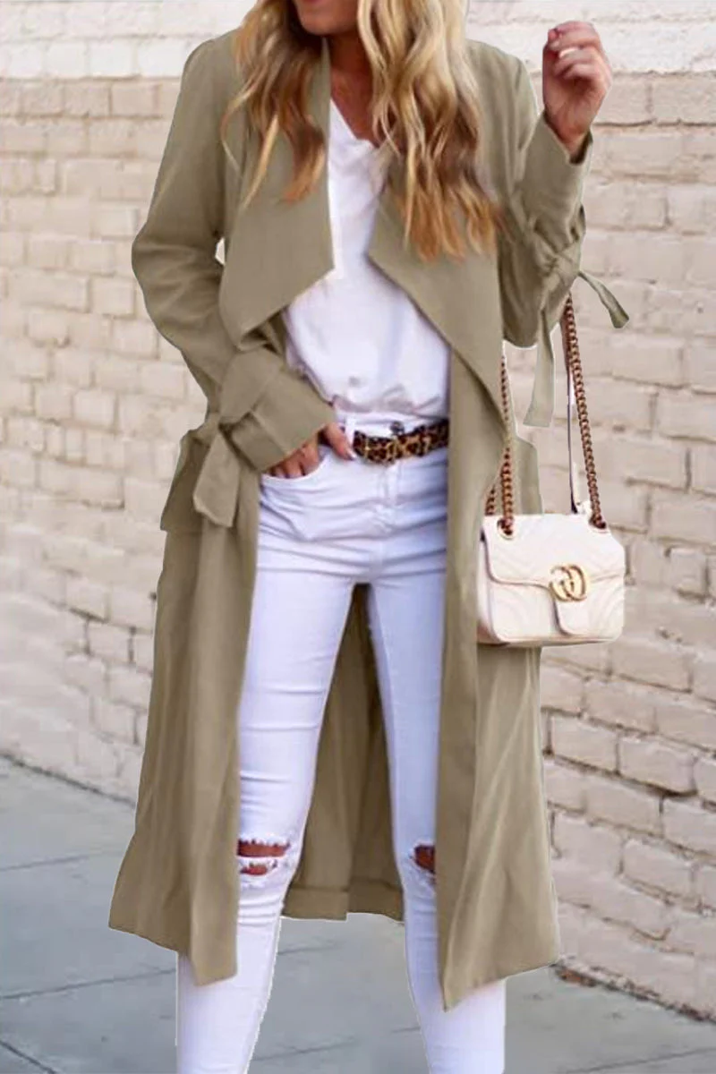Paloma | British style solid frenulum outerwear - Image 3