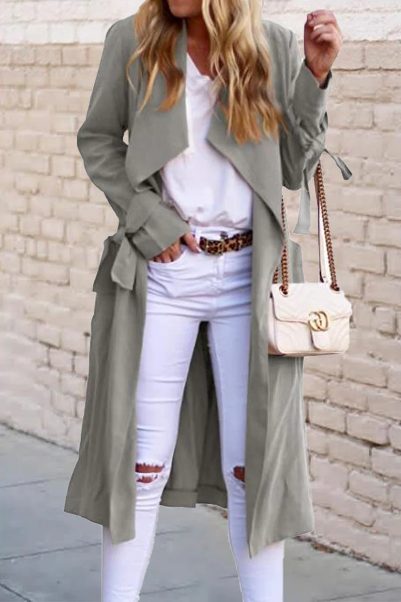Paloma | British style solid frenulum outerwear - Image 5
