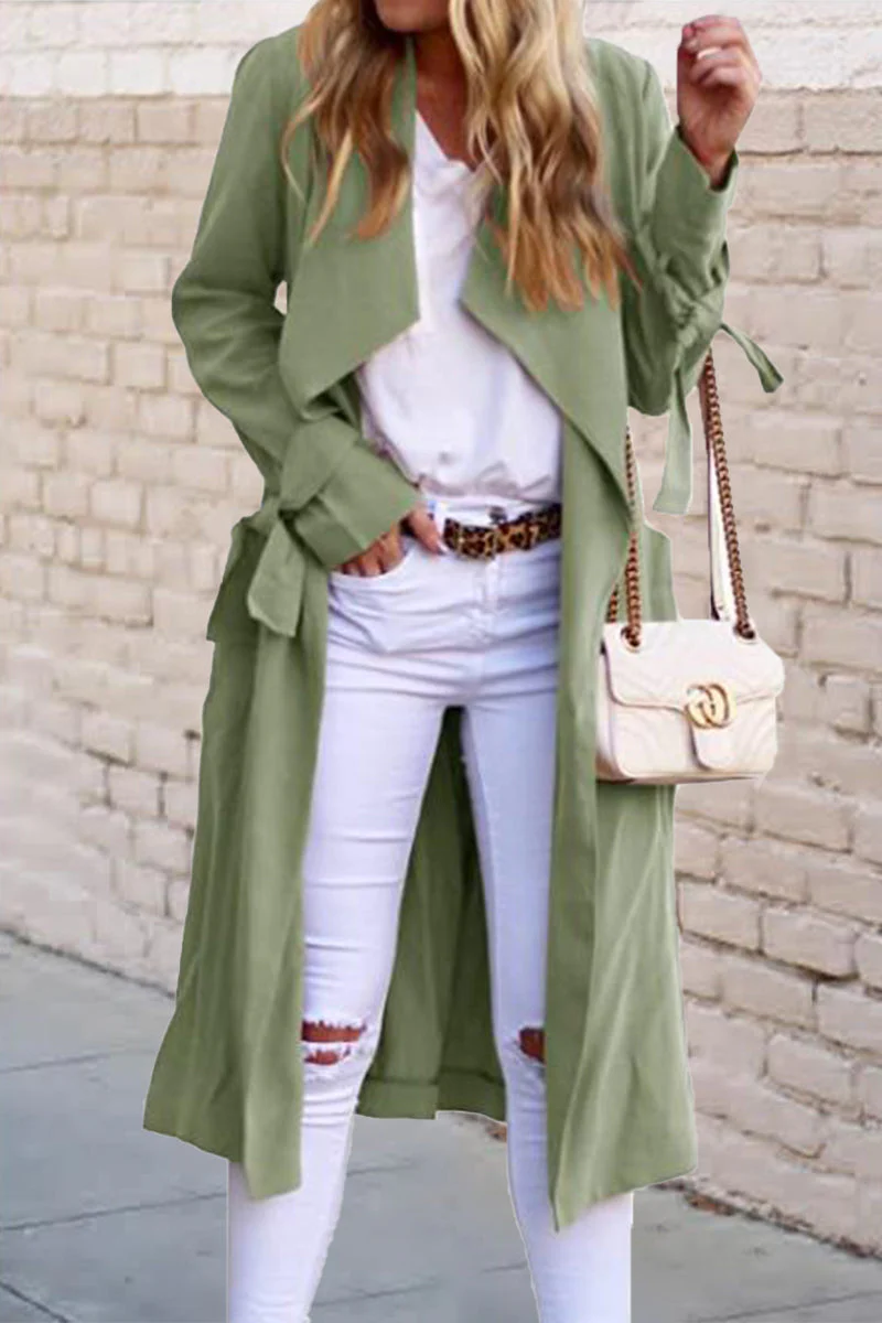 Paloma | British style solid frenulum outerwear - Image 6