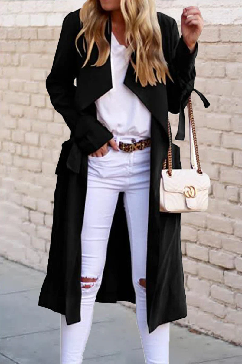 Paloma | British style solid frenulum outerwear - Image 8