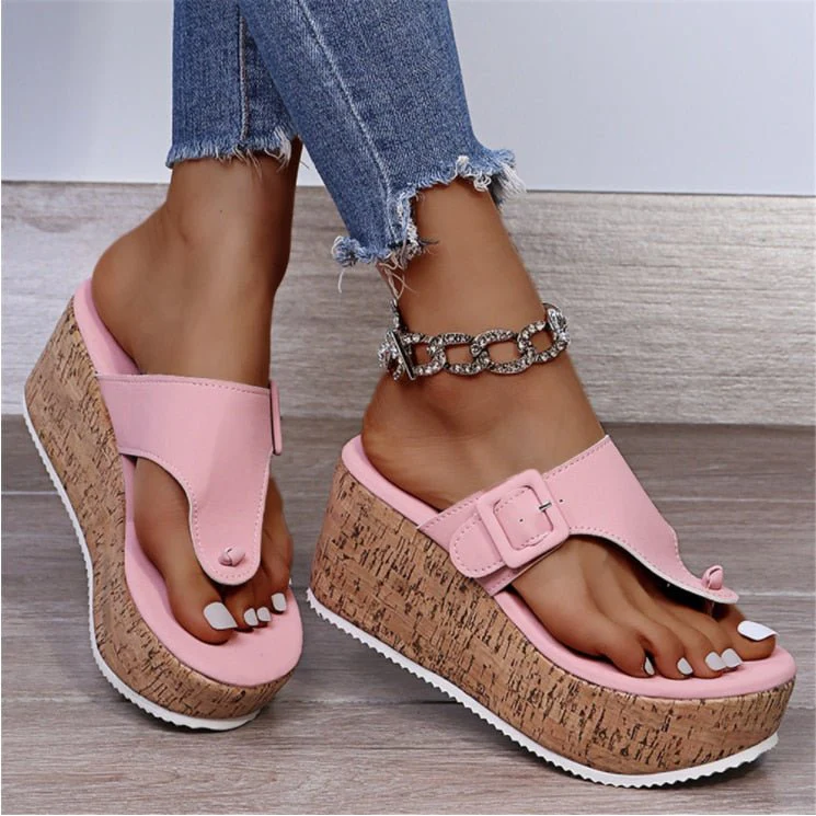 Paloma® | Toe Sandals With Cork Heel - Image 3
