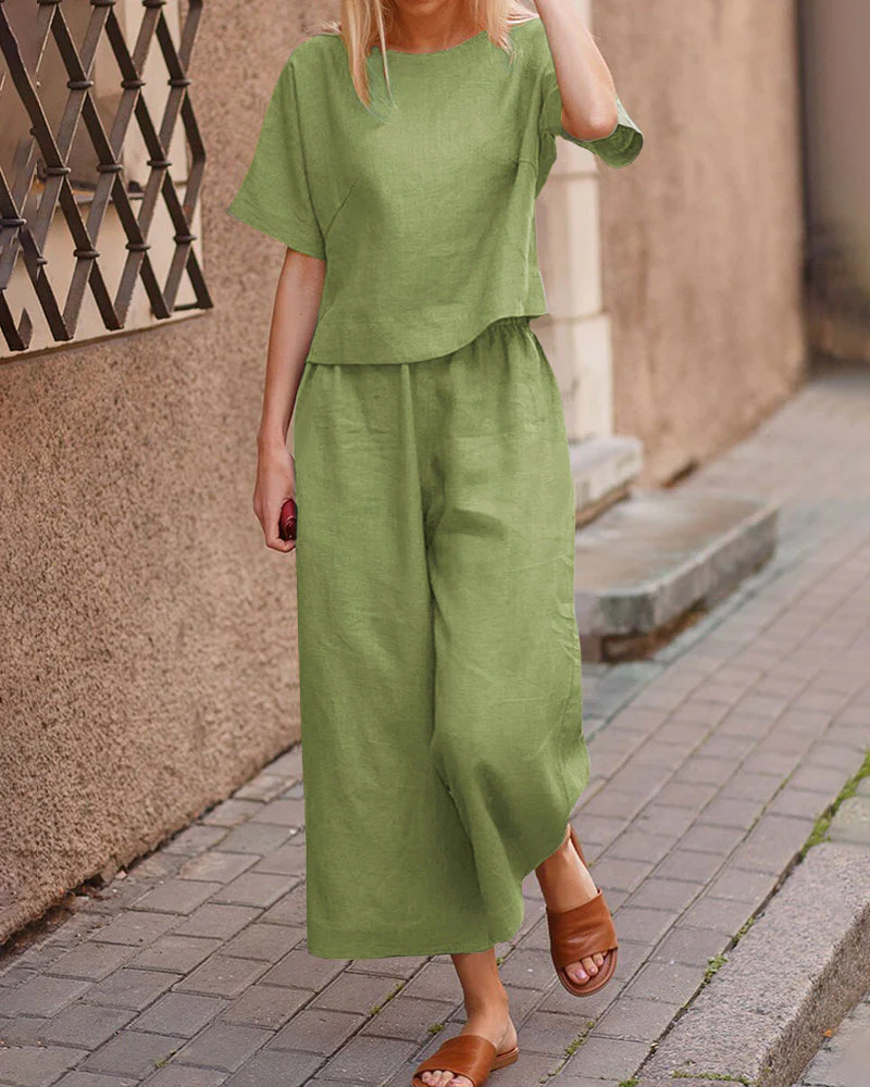 Pania® | Modern Two-Piece Set With A Flutter Top - Image 12