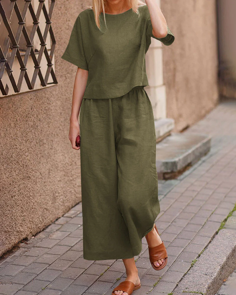 Pania® | Modern Two-Piece Set With A Flutter Top - Image 13