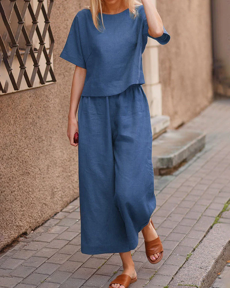 Pania® | Modern Two-Piece Set With A Flutter Top - Image 2