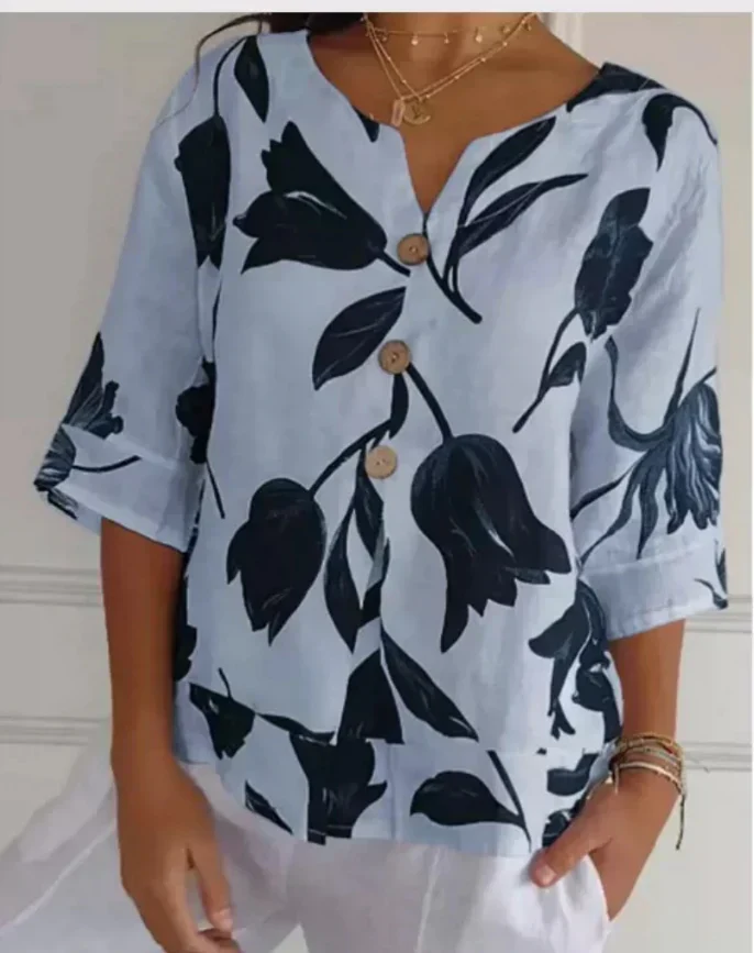 Paola® | Long Sleeve Blouse With Flowers - Image 5