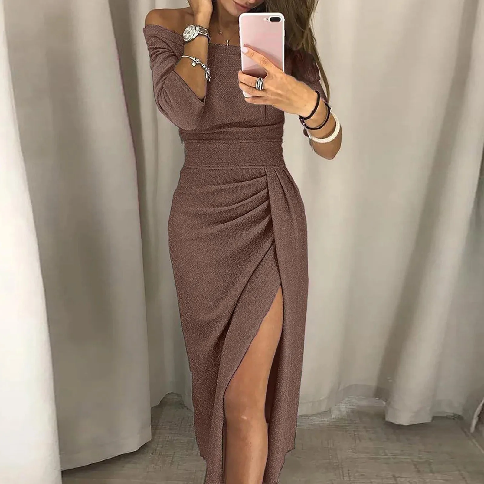 Paola® | Women's high-waisted off-the-shoulder party dress - Image 3