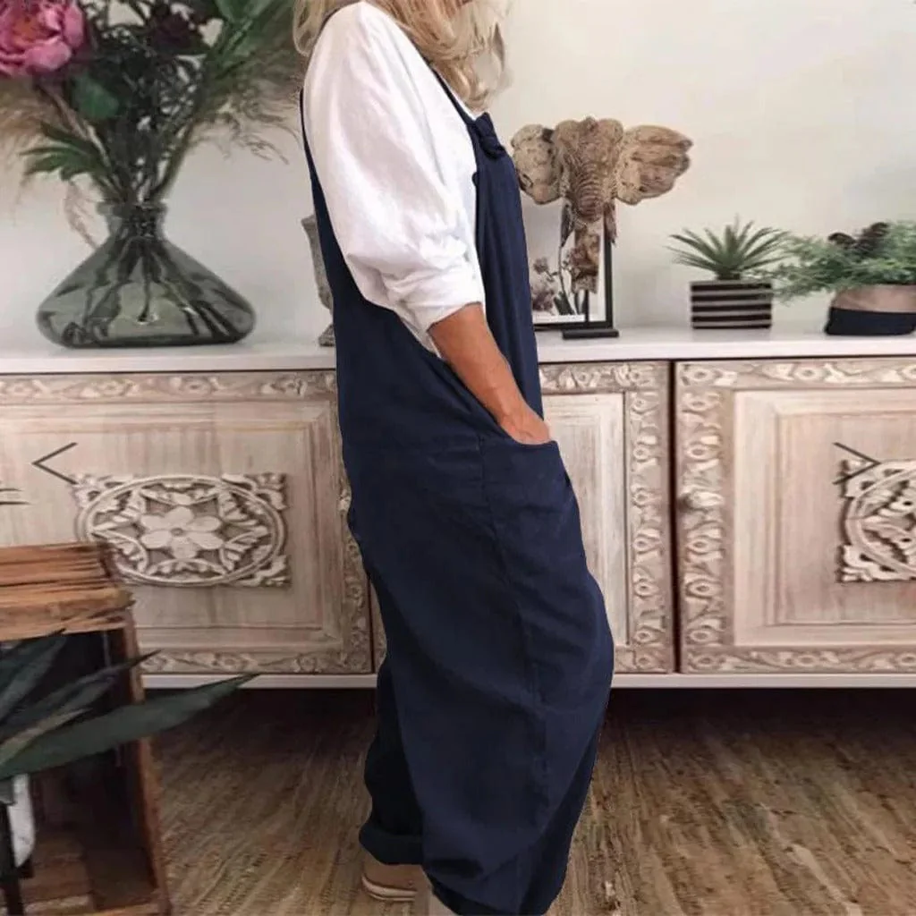 Pari® | Overall Jumpsuit Made Of Loosely Tied Cotton And Linen - Image 4